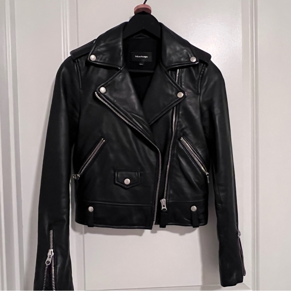 Mackage leather jacket, worn only twice xxsm